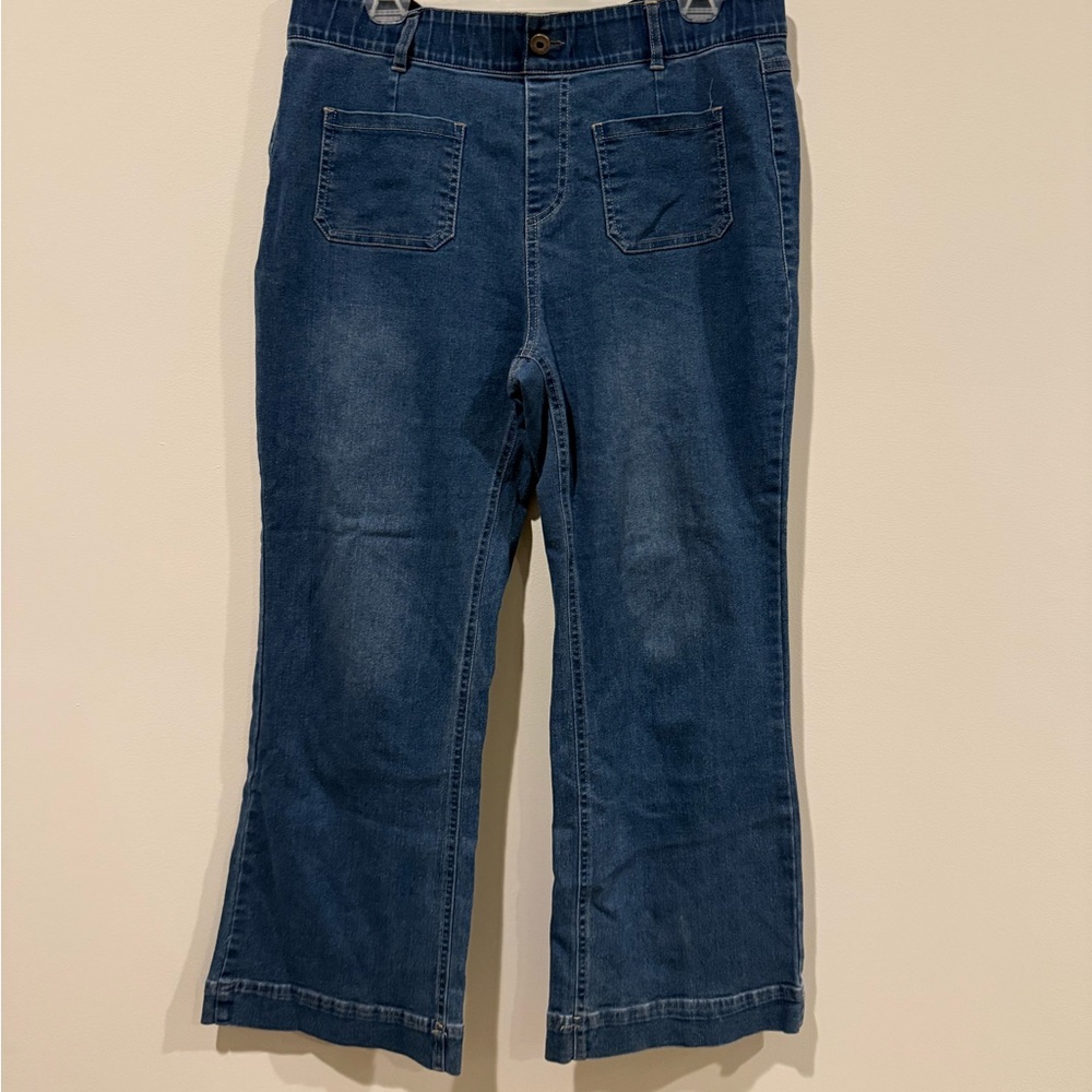 Stretch Women’s Cotton Blend Elastic Waist Blue Jeans Jeggings Size Large